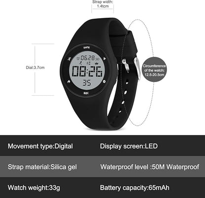 Kids Watches for Girls Boys Digital Sport Watch with Step Counter Pedometer Vibration Alarm Clock, No App Waterproof Fitness Tracker Kids Watch Boys Girls Teens Students Ages 5-16