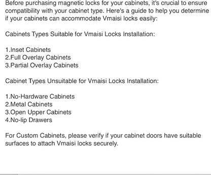 16 Pack Child Safety Magnetic Cabinet Locks - Vmaisi Children Proof Cupboard Baby Locks Latches - Adhesive for Cabinets & Drawers and Screws Fixed for Protection