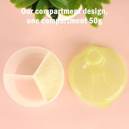 Accmor Baby Formula Dispenser On The Go, Formula Container to Go, Non-Spill Rotating Three-Compartment Formula Dispenser and Snack Storage Container for Infant Toddler Traveling