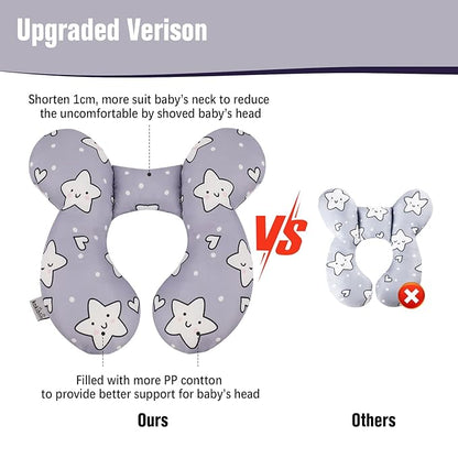 KAKIBLIN Baby Neck Pillow,Upgraded Baby Support Pillow, Head Pillow,Travel Pillow for Car Seat,Pushchair,Travel (Star)