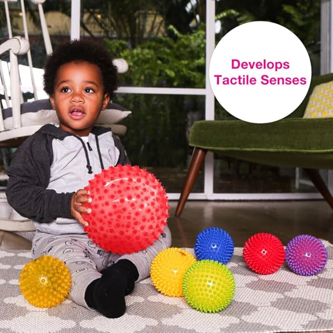 Edushape Original Sensory Ball for Baby - 7" Transparent Red, Enhances Gross Motor Skills for Kids 6 Months & Up