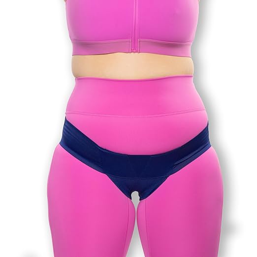 Patented Women’s Pelvic Floor Orthotic Support Belt ― Uterus Pain Relief Girdle for Dropped Bladder, Vulvar Varicosities, Postpartum Recovery, SPD | Low Waist - SAPPHIRE BLUE - L
