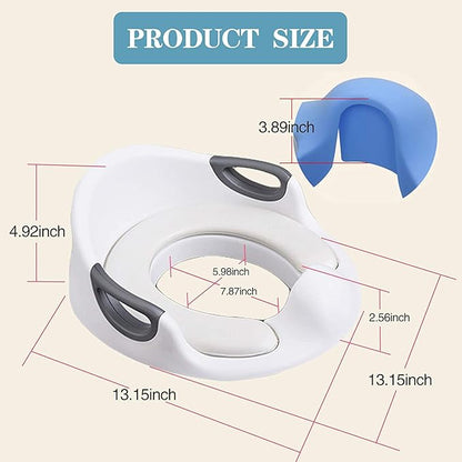 Potty Training Seat for Boys Girls Kids Toddlers Toilet Training Seat Potty Seat for Baby with Detachable Soft Cushion Sturdy Handle and Backrest (White)