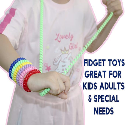 Sensory Chew Toys for Autistic Children, 12 Pack Stretch Chewing Necklaces Bracelets for Kids with Autism ADHD SPD, Stretch Stings Fidget Toys for Kids Toddlers Reduce Biting Stress and Anxiety