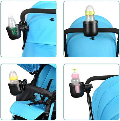 Accmor Stroller Cup Holder, Universal Cup Holder, Bike Cup Holder, 360° Rotatable Large Caliber Drinks Holder for Stroller, Bike, Wheelchair, Walker, Black