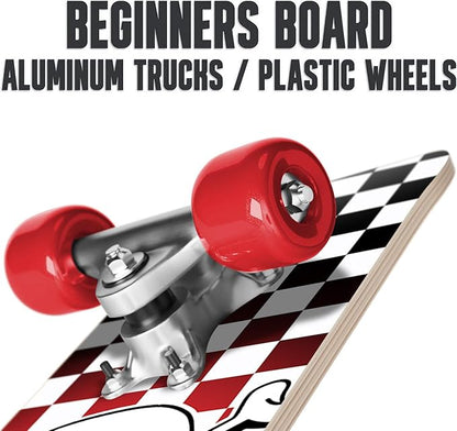 24 inch Rude Boyz Mini Cruiser Skateboard - Aluminium Trucks - Kids Skateboard Ages 5-8 Beginner - Skateboards for Kids