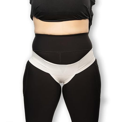 Patented Women’s Pelvic Floor Orthotic Support Belt ― Uterus Pain Relief Girdle for Prolapsed Bladder, Vulvar Varicosities, Postpartum Recovery, SPD | Low Waist - White (XL)