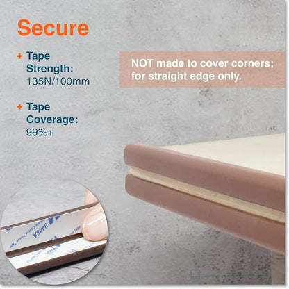 Roving Cove Slim-Fit Edge Protector for Baby Proofing (9ft Small Edge Only), Soft Rubber Foam, Furniture Edge Bumper Guard, Desk Edge Cushion, 3M Adhesive, Coffee Brown