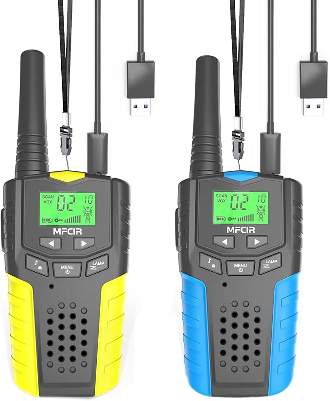 Walkie Talkies for Kids Rechargeable 2 Pack,3 Miles Long Range 22 Channels 2 Way Radio Mini Kid Wakey takey,Birthday, Toys for Age 3-12 Year Old Boys Girls