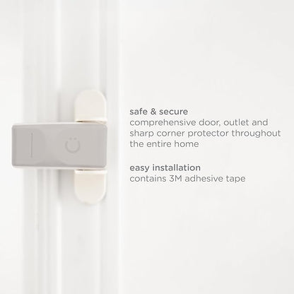 Ubbi Safety Bundle, Safeguarding and Baby Proofing Set, Includes 36 Outlet Covers, 16 Table Corner Protectors and 2 Pinch Guards, Child Safety Kit, Taupe