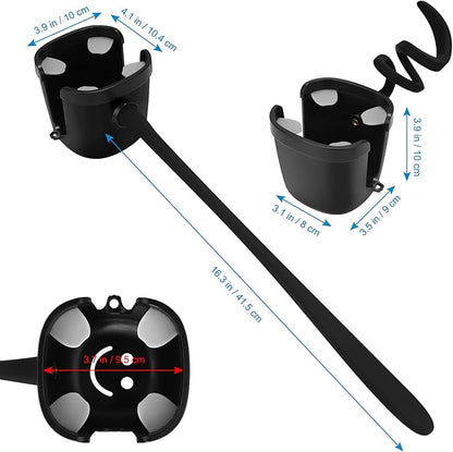 Accmor Stroller Cup Holder, Universal Cup Holder with Silicone Gooseneck Arm, Bike Cup Holder, 360° Rotatable Large Caliber Drinks Holder for Stroller, Bike, Wheelchair, Walker