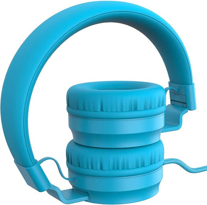 Puro Sound Labs PuroBasic Wired Headphones for Kids - Volume-Limiting & Adjustable with Microphone – Compatible with Smartphones, Tablets, PCs, and More – Safe, Durable Headphones for Kids – Blue