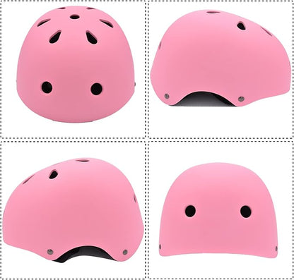 Kids Bike Helmet Set Adjustable for Children, Boys, Girls and Teenagers Aged 3-8 Years Includes Elbow, Knee, Wrist Guards Children's Helmet Protection Set for Bikes SkateboardsRollerskates
