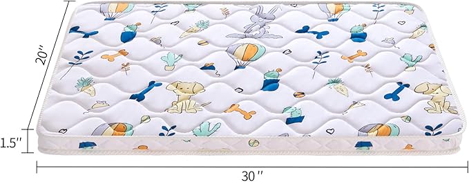 Baby Bassinet Mattress 30x 20 inches- Firm Support and Comfort Premium Foam,Noiseless and Odorless,Hypoallergenic Small Crib Mattress, Fits Moses Basket, Dual Sided with Soft Breathable Fabric