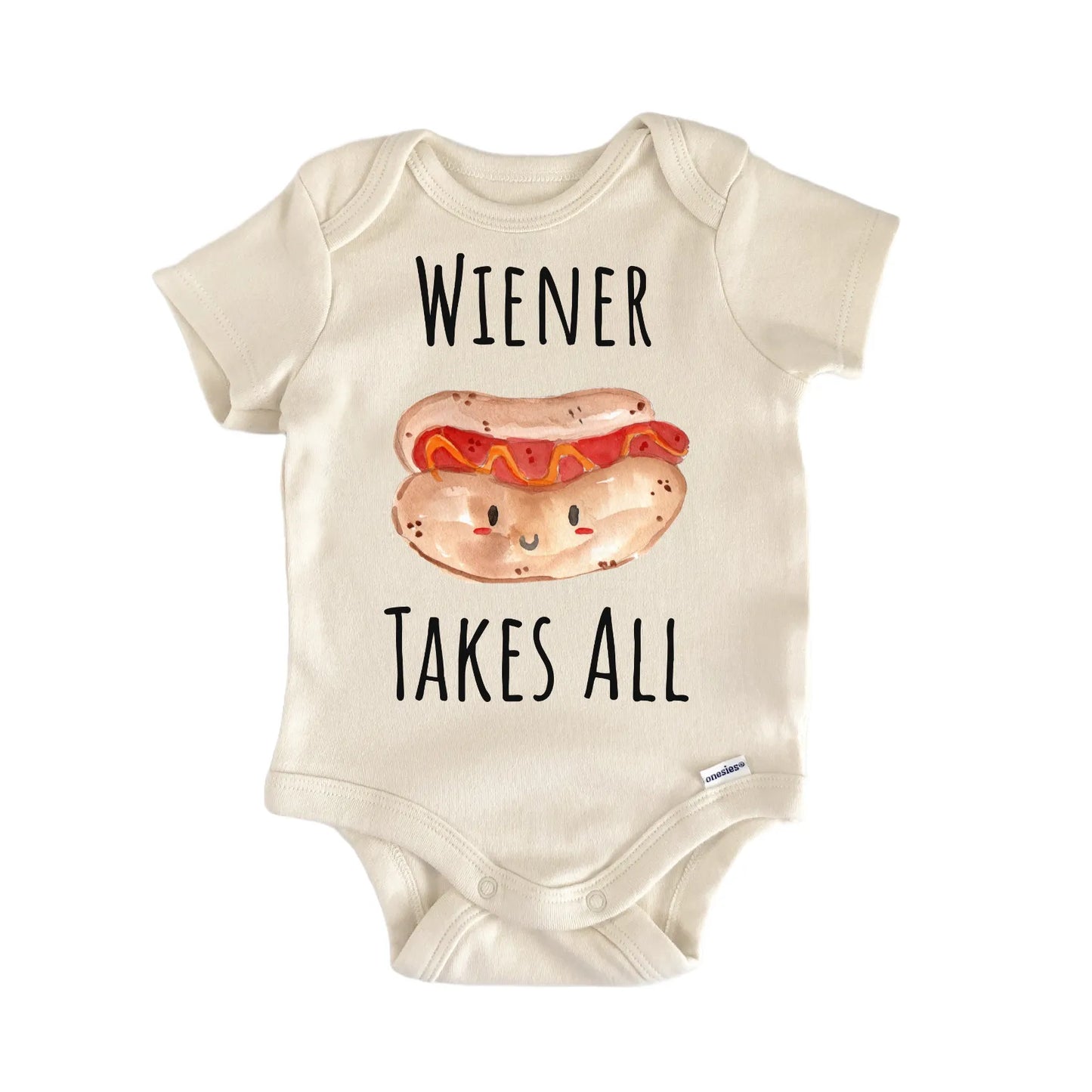 Hot Dog BBQ Wiener Foodie Baby Gift Baby Bodysuit