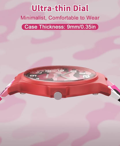 Kids Analog Watch Boys Girls, 30M Waterproof, Sports Watch for Boys, Easy to Read Children's Thin Dial Wrist Watches with Soft Band, for Ages 5-15 Kids Great Birthday Gifts Christmas Day