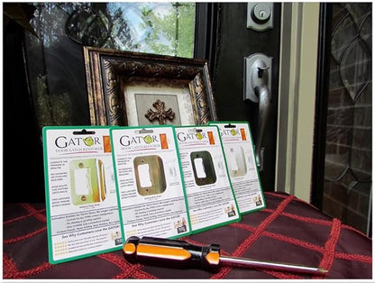 Gator Door Latch Restorer - Strike Plate (Bright Brass)