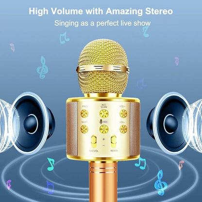 Microphone for Kids Voice Changer Karaoke Microphones Boy Girl Gifts Age 3-12 Portable Child Microphone Karaoke Kid Wireless Bluetooth Microphones Birthday