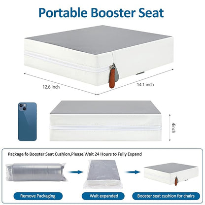 Toddler Booster Seat for Dining Table Chair,Non-Slip Bottom Baby Kid Booster Seat for Dining Table,2 Adjustable Straps,Portable Booster Seat for Table Travel Booster Seat for Toddler(Grey+White)