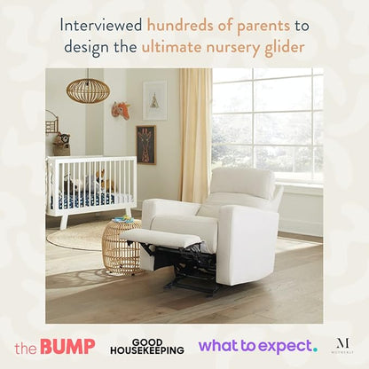 Nurture& The Glider Premium Power Recliner Nursery Glider Chair with Adjustable Head Support | Designed with a Thoughtful Combination of Function and Comfort | Built-in USB Charger (Ivory)