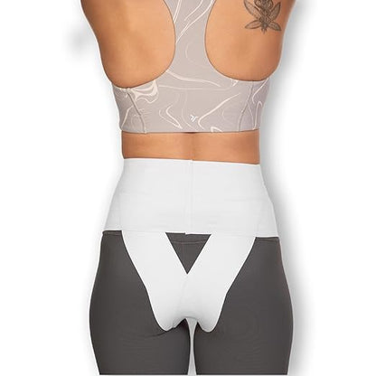 Women’s Pelvic Orthotic Support Belt ― Uterus Girdle for Prolapsed Bladder | Vulvar Varicosities | Postpartum Recovery | Dysfunction Pain Relief - High Waist (White - Medium)