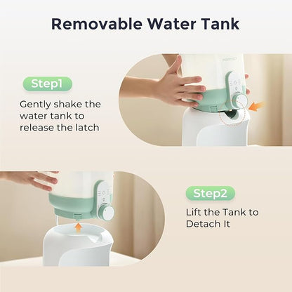 Momcozy Dual Lights Water Warmer for Night Feedings, Instant Bottle Warmer for Making Formula, 57 Oz Larger Capicity, Formula Dispenser with 6 Temp Options, Breastfeeding Essentials