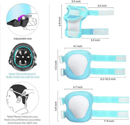 Adjustable Kids Helmet with Knee Pad, Elbow Pads & Wrist Guards - Toddler Bike Helmets for Ages 3-5, 5-8, 8-14 Years - Perfect for Skating, Biking, Cycling, and Skateboard - for Boys and Girls