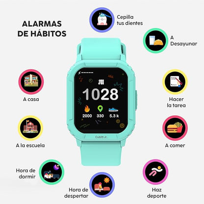 Cubitt Jr Smart Watch Fitness Tracker for Kids and Teens, with Games, Step Counter, Sleep Monitor, Heart Rate Monitor, Activity Tracker, Good Habits Alarms, 1.52" Touch Screen, IP68 Waterproof