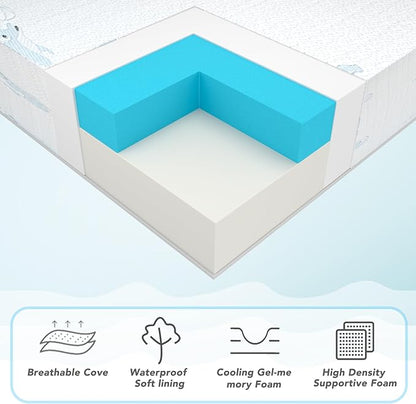 Pack and Play Mattress, 38x26” Foldable Travel Crib Memory Foam Playpen Mattress Pad for Baby & Toddler – Fits Most Playards
