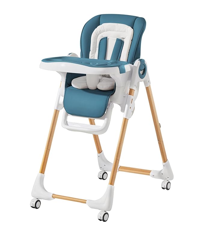Mallify Convertible High Chairs for Babies and Toddlers, Height Adjustable Baby High Chair, High Chair with Removable Tray, Adjustable Backrest, Portable Baby Dinning Chair with Lockable Wheels