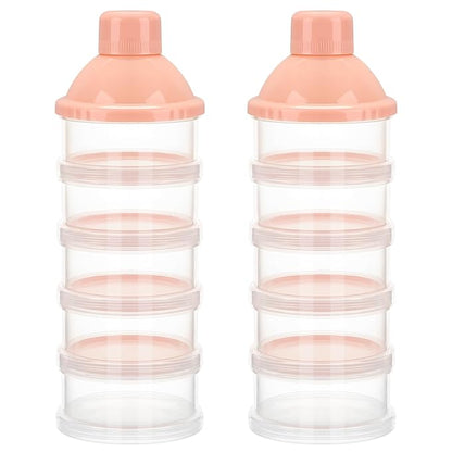 Accmor Formula Dispenser On The Go, 5 Compartments Stackable Formula Container for Travel, Baby Milk Powder Kids Snack Container, BPA Free