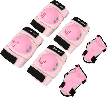 BOSONER Kids/Youth Knee Pads Elbow Pads Wrist Guards Set for 3-15 Years, Child Protective Gear Set for Roller Skates, Cycling, BMX Bike, Skateboard, Inline Skating, Scooter Riding Sports…