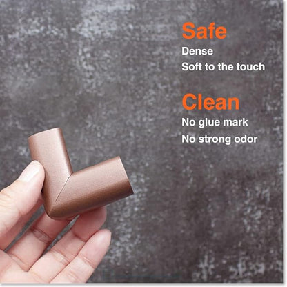 Roving Cove Slim-Fit Corner Edge Protector for Baby Proofing (Small 18ft Edge 8 Corners), Furniture Safety Bumper Guard, Soft NBR Rubber Foam, 3M Adhesive, Coffee Brown