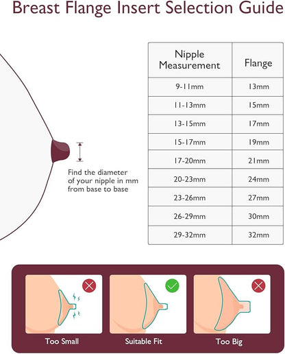 Momcozy Original Replacement Accessories for Upgraded Mobile Flow | Upgraded M9,Original Upgraded M9 Breastfeeding Parts,17mm Inserts, 4 Pack