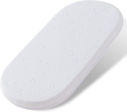 Baby Bassinet Mattress Topper, 30" x 15" x 2" Dual Sided Gel Memory Foam Mattress with Breathable Removable Soft Cover Fit for Most Moses Basket and Dream On Me Lacy Bassinet