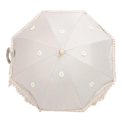 Baby Outdoor Parasols, Baby Stroller Parasol Umbrella with Adjustable Clamp, Toddler Parasol for Trolley Wheelchair Beach Chair, Outdoor Activities (Beige with