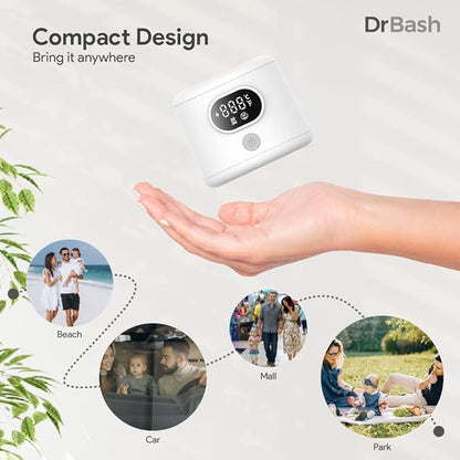 DrBash Portable Bottle Warmer for Travel, Leak-Proof Travel Baby Bottle Warmer with Fast Heating for Breastmilk, Safety Material Baby Bottle Warmer for Dr. Brown, Medela, Tommee Tippee, ComoTomo,