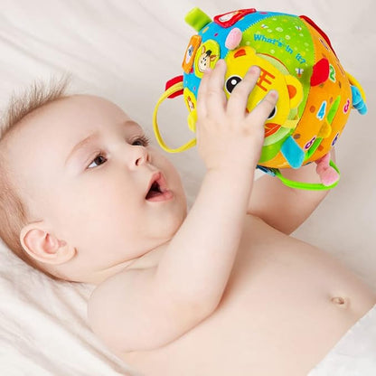 8-in-1 Sensory Balls for Infant Toddlers,Rainbow Fabric Baby Toy for Sensory Development,Montessori Toys for Babies 6-12 Months,8 Different Sensory Tactile Textures with Crinkle Rattle Squeakers