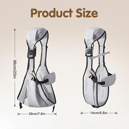 Baby Sling Carrier,Toddler Carrier, 2025 New Baby Sling with Waist Harness,Portable and Lightweight Sling,Non-Slip Hip Seat Carrying 25-60lbs(Grey)