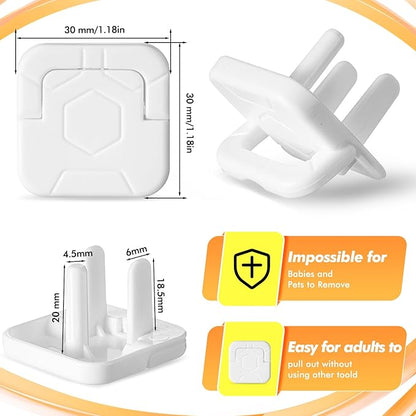 Thyle 50 Pcs Outlet Covers Protectors Plug Bulk Child Baby Proofing Proof for US 3-prong Electrical Outlets Easy Install Socket Sturdy Safe Secure Baby Proofing Kit for Home Office