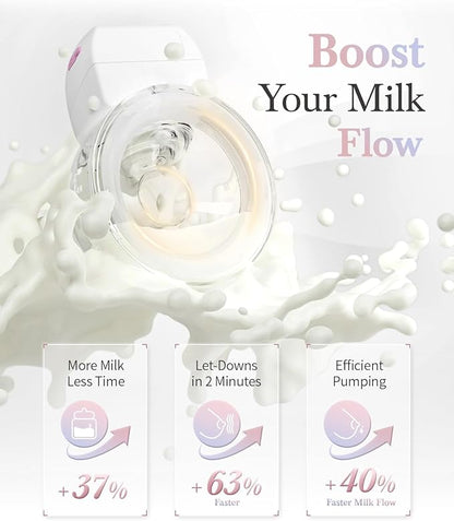 ABP-1508 Hands Free Breast Pump Wearable with Storage Bag, Wearable Breastfeeding Pump Strong Suction, Low Noise, 3 Modes 9 Levels, with 21/24mm Insert/Flange, 2 Pack (White)