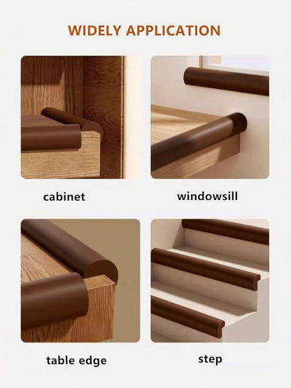 Baby Proof Edge Corner Protector, 6.56FT 0.47''Th L-Shape Furniture Corner & Edge Safety Bumpers with 6 Corners, Pre-Taped, Soft NBR Rubber Foam Desk Edge Cushion Wall Corner Protector（Coffee）