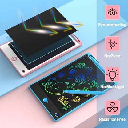 Hockvill LCD Writing Tablet for Kids 8.8 Inch, Toys for Girls Boys Drawing Pad for 3 4 5 6 7 Year Old Kid, Toddler Magnetic Doodle Board Travel Essential Christmas Birthday for Children BluePink