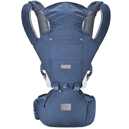 Baby Carrier, 3-in-1 Baby Carrier Newborn to Toddler with Hip Seat (Ergonomic M Position) for 0-36 Month/7-45lbs, Adjustable Size for Enhanced Lumbar Support, Perfect for On-The-go, Blue