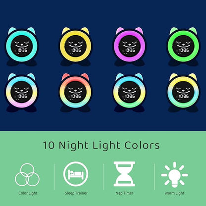 Toddlers Sleep Training Clock, Kids Alarm Clock with Night Light & Nap Timer, Ok to Wake Clock for Girls and Boys