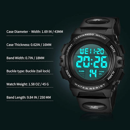 Kids Watch,Boys Watch for 3-15 Year Old Boys,Digital Sport Outdoor Multifunctional Chronograph LED 50 M Waterproof Alarm Calendar Analog Watch for Children with Silicone Band,Kids Gift