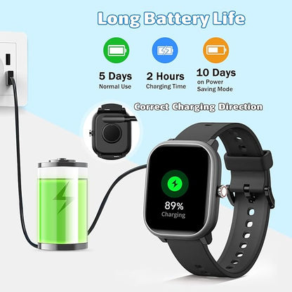 Smart Watch for Kids Girls Boys No APP/Phone Needed, 1.8" IP68 Waterproof Sport Kids Watch Pedometer, Heart Rate, Sleep Monitor, Step Counter, 12 Puzzle Games for Girls Boys Teens 6-16