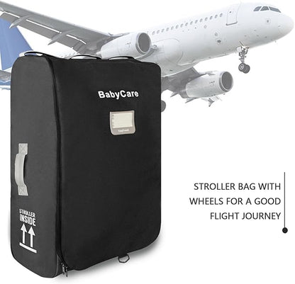 Stroller Travel Bag Compatible with UPPAbaby Vista, Vista V2, Cruz V2,Uppa-baby Bag With Wheels,Dual Handles,Luggage Tag for Airplane Flight Travel
