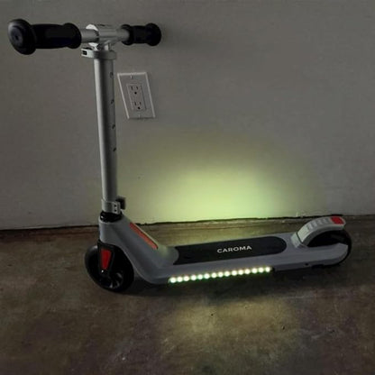 Caroma Electric Scooter for Kids Ages 6-12,150W/180WMotor,10 MPH Max Speed & 7 Miles,Colorful Lights,Adjustable Height & Speed,LED Display,Foldable Kids Electric Scooter 132 Lbs Max Load,Idea Gift