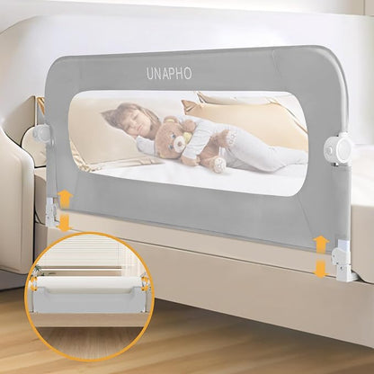 Bed Rail for Toddlers,Swing Down Kids Bed Rails Guard for Twin,Full,Queen,King,Bunk Size Bed,Extral Tall Child Bed Rail Guard with Reinforced Anchor Safety System (Grey, 59inch,1 Side)